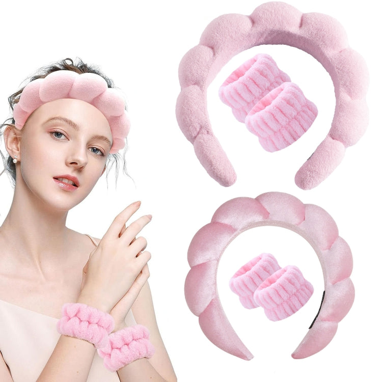 Skincare Headband Wrist Towels Set Women Puffy Headwear My Store