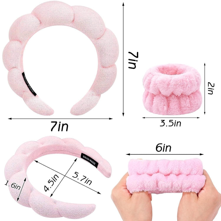 Skincare Headband Wrist Towels Set Women Puffy Headwear My Store