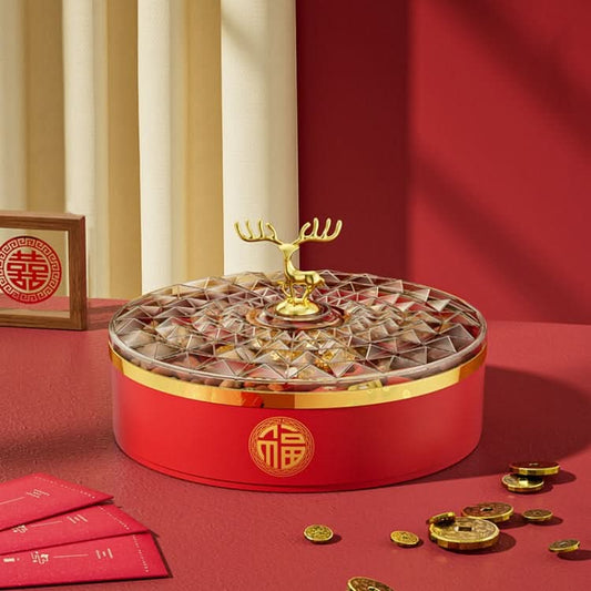 Candy Box Home Multi-Layer New Year Fruit Tray Compartmentalized Dry Fruit Box With Lid Reluova