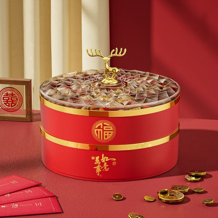 Candy Box Home Multi-Layer New Year Fruit Tray Compartmentalized Dry Fruit Box With Lid Reluova