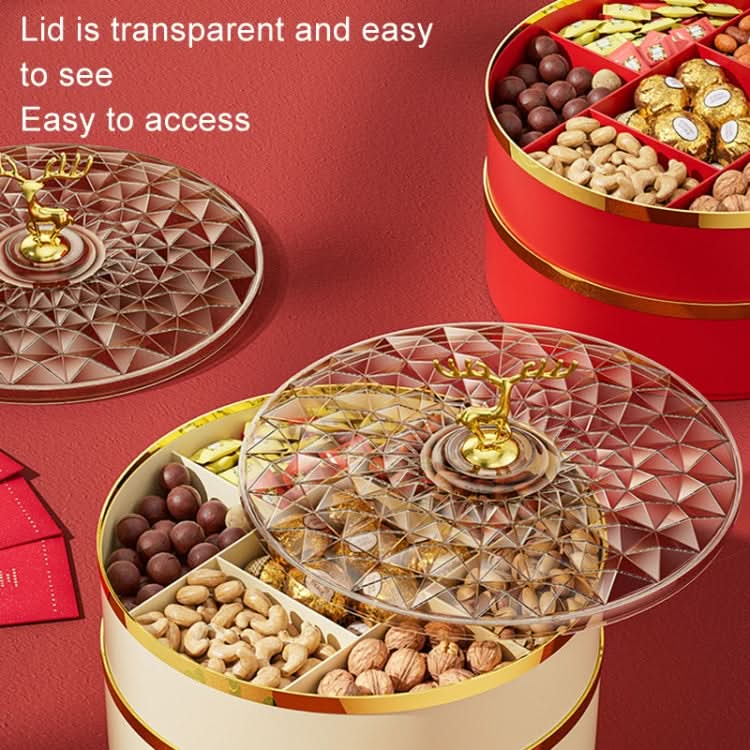 Candy Box Home Multi-Layer New Year Fruit Tray Compartmentalized Dry Fruit Box With Lid Reluova