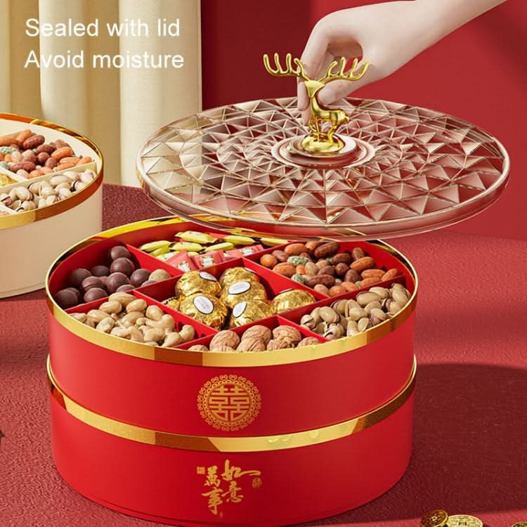 Candy Box Home Multi-Layer New Year Fruit Tray Compartmentalized Dry Fruit Box With Lid Reluova