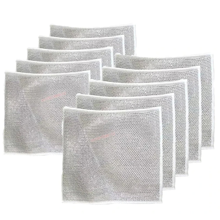 20x20cm Double-sided Silver Wire Wipes Dish Towel Household Cleaning Degreasing Steel Wire