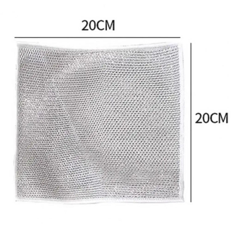 20x20cm Double-sided Silver Wire Wipes Dish Towel Household Cleaning Degreasing Steel Wire-Reluova