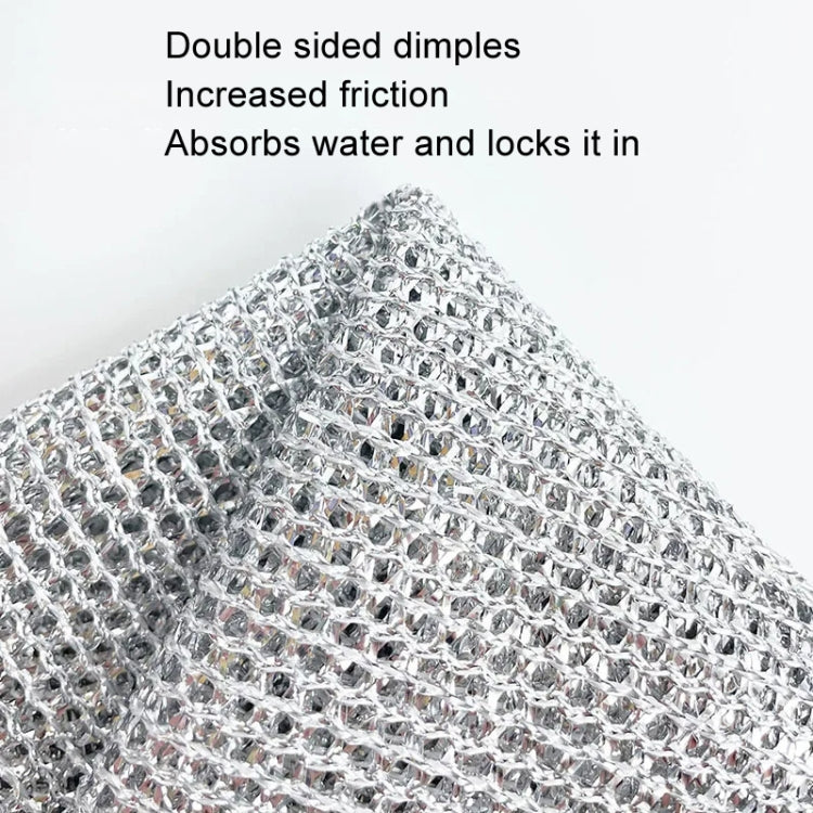 20x20cm Double-sided Silver Wire Wipes Dish Towel Household Cleaning Degreasing Steel Wire-Reluova