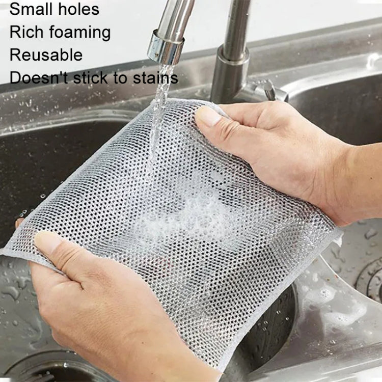 20x20cm Double-sided Silver Wire Wipes Dish Towel Household Cleaning Degreasing Steel Wire