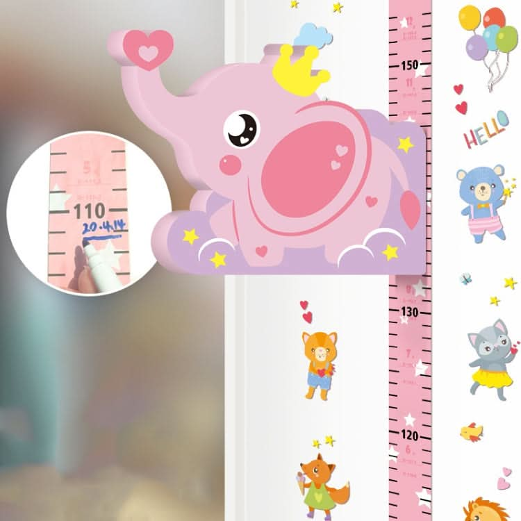 3D Height Paste Children Height Measurement Ruler Magnetic Suction Cartoon Wall Stickers Can Be Removed(Elephant Sticker Model)-Reluova