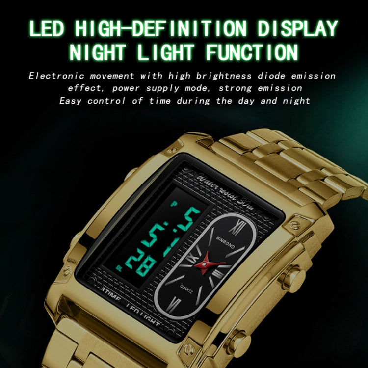 BINBOND B2311 30m Waterproof Men LED Luminous Multifunctional Quartz Watch Reluova