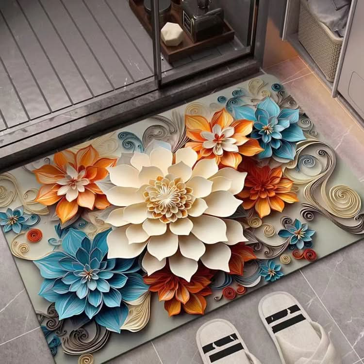 50 x 80cm  3D Oil Painting Diatom Mud Absorbent Floor Mat Non-slip Carpet(Style 02)-Reluova