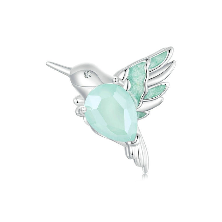 S925 Sterling Silver Platinum-plated Hummingbird Flower DIY Beads My Store