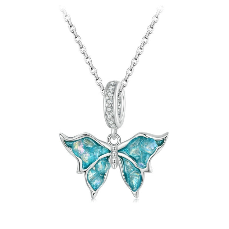 S925 Sterling Silver Platinum Plated Butterfly DIY Pendant Beads