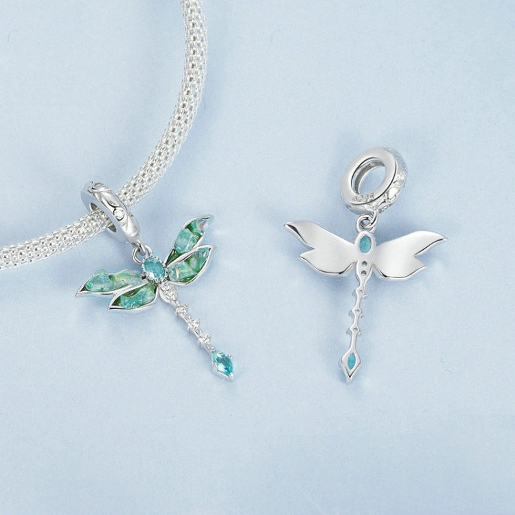 S925 Sterling Silver Platinum Plated Dragonfly DIY Pendant