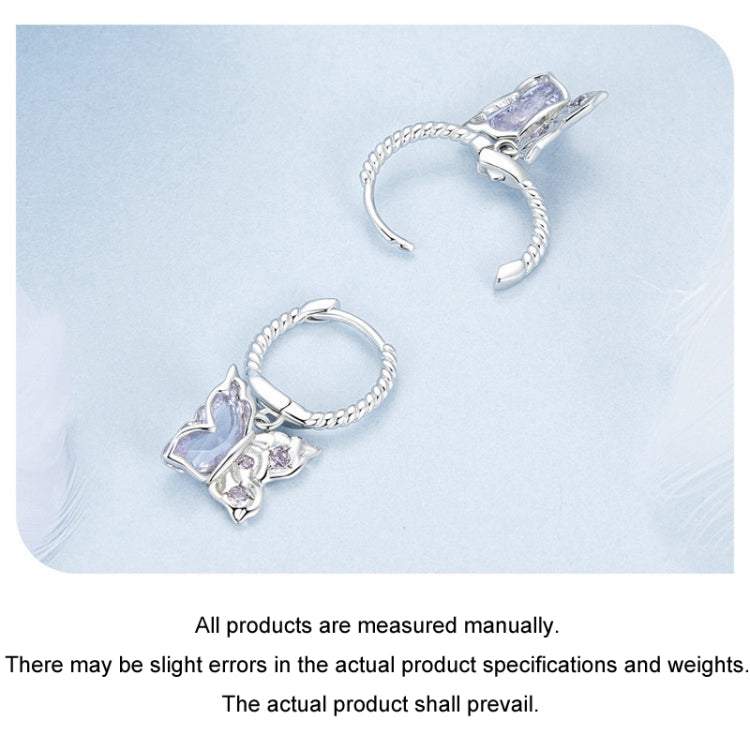 S925 Sterling Silver Platinum-plated Special-shaped Wing Butterfly Earrings My Store