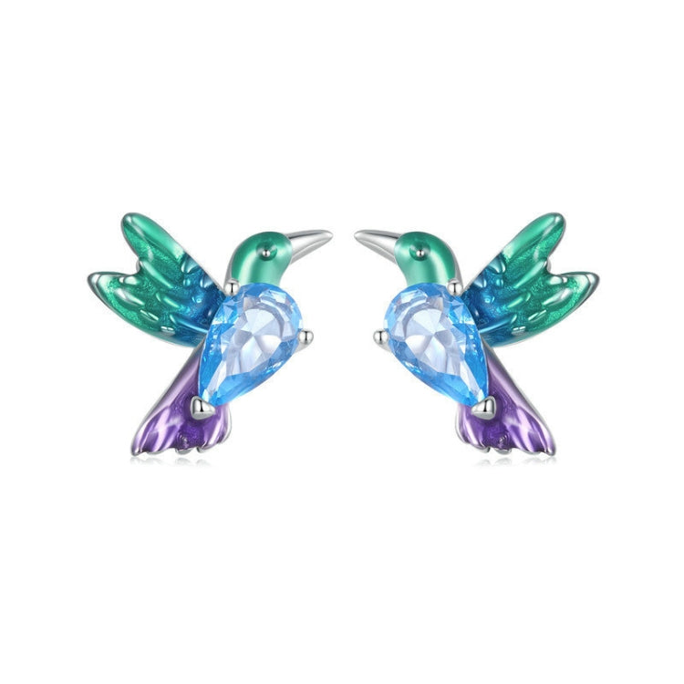 S925 Sterling Silver Platinum-plated Bird Animal Earrings for Women