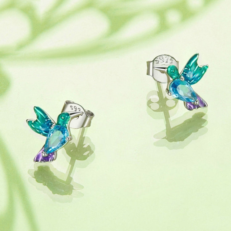 S925 Sterling Silver Platinum-plated Bird Animal Earrings for Women