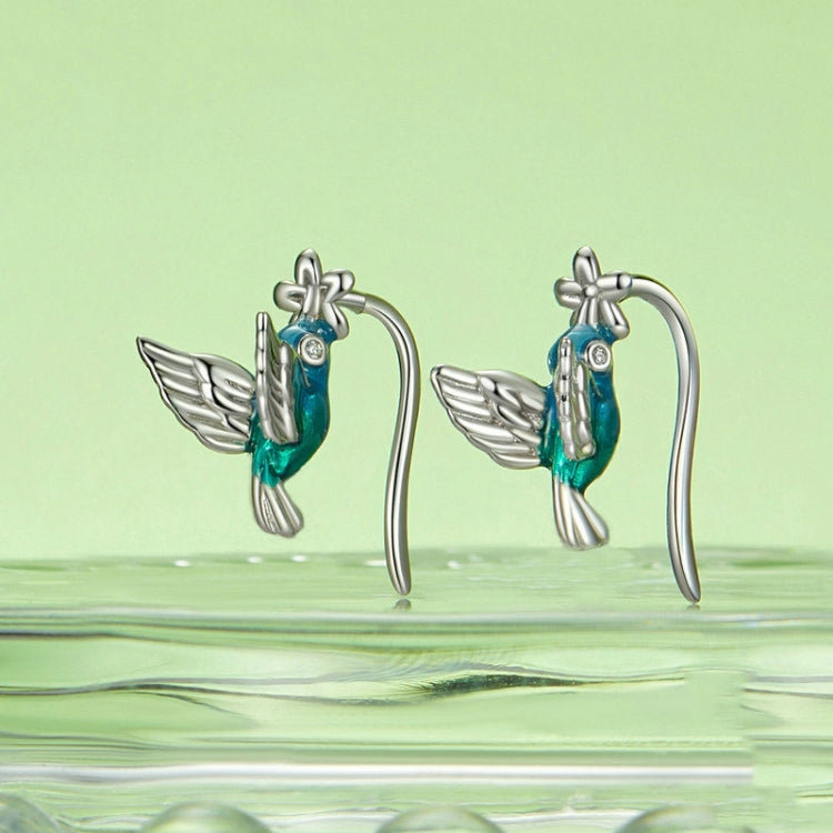 S925 Sterling Silver Early Spring Hummingbird Women Earrings My Store