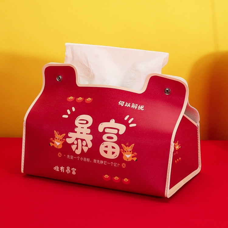 New Year Cute Tissue Box Waterproof Tissue Box Dormitory Car Carrying Living Room Universal Tissue Box My Store