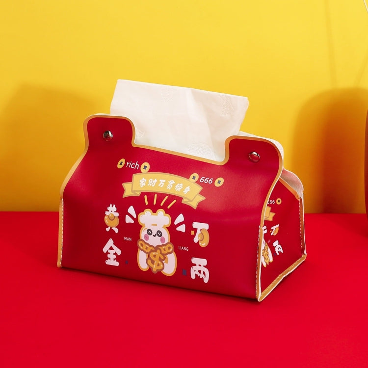 New Year Cute Tissue Box Waterproof Tissue Box Dormitory Car Carrying Living Room Universal Tissue Box