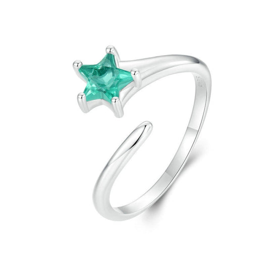 S925 Sterling Silver Platinum-plated Meteor Opening Adjustable Women Ring My Store