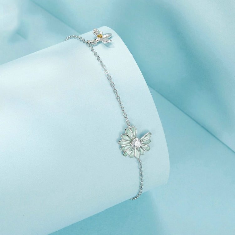 S925 Sterling Silver Platinum-plated Bee Daisy Women Bracelet My Store