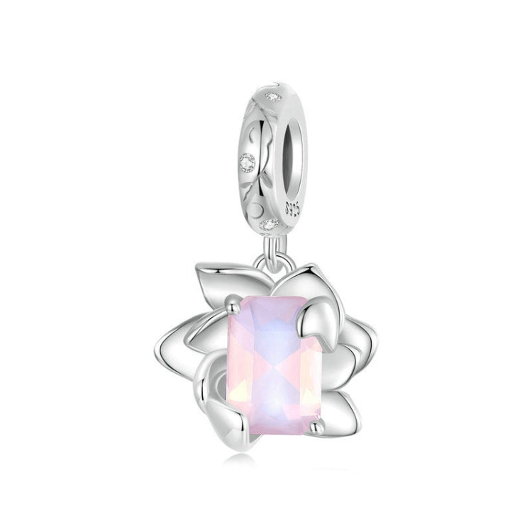 S925 Sterling Silver Platinum-Plated Three-Dimensional Lotus DIY Pendant My Store