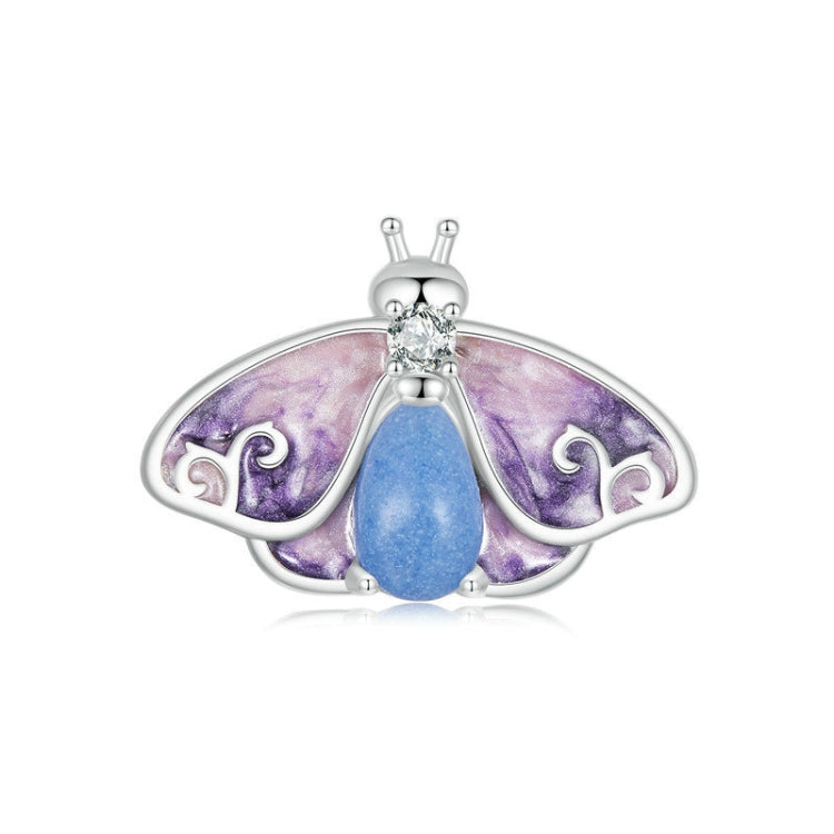 S925 Sterling Silver Platinum Plated Luminous Gradient Purple Butterfly DIY Beads My Store