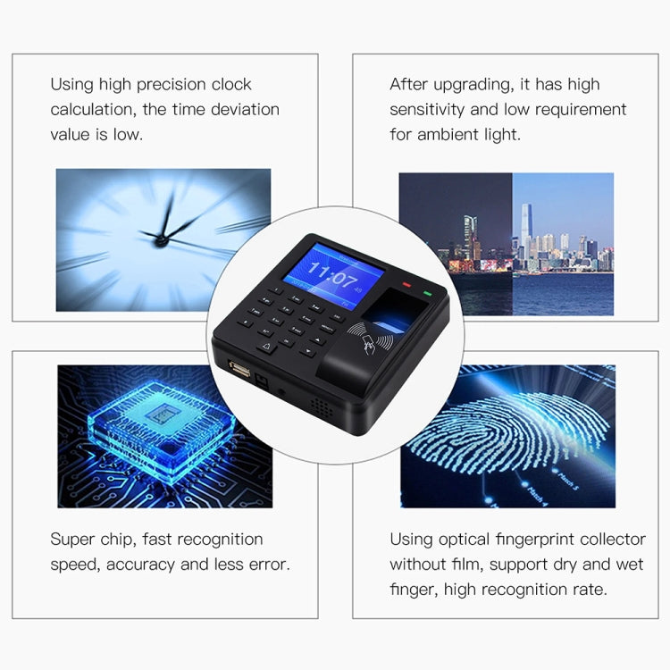 M10 Smart ID Card Recognition Fingerprint Access Control All-in-one Attendance Machine