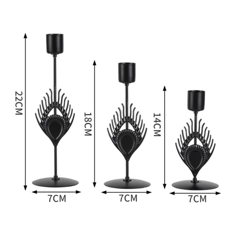 3 In 1 Black Feather Candlestick Wedding Decoration Romantic Candlelight Home Ornaments(Black)-Reluova