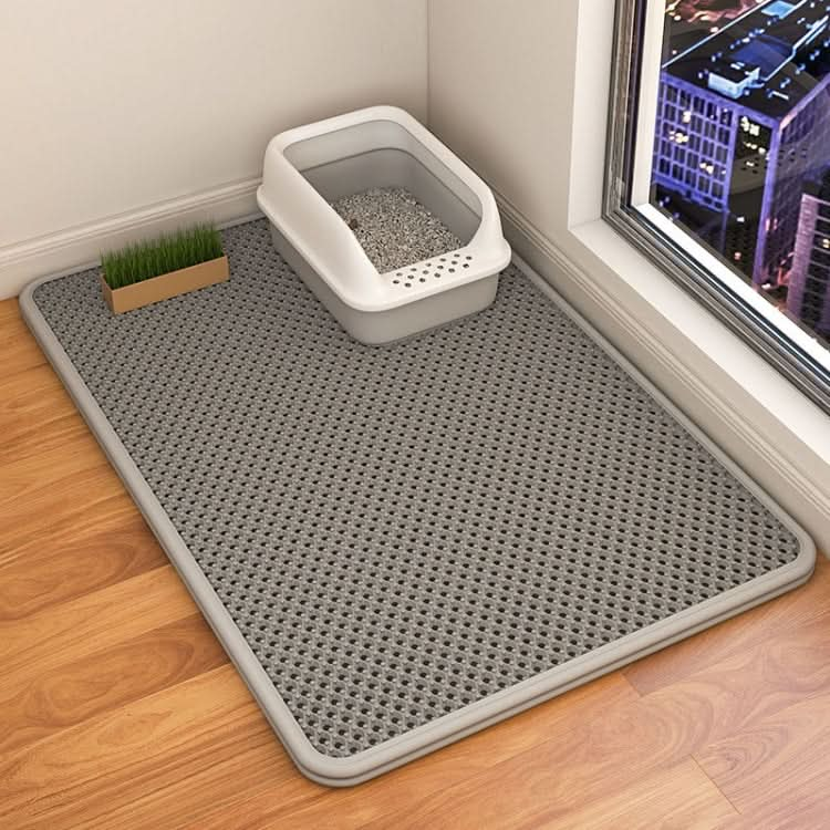 45 x 30cm Filtering And Splash-Proof Litter Mat Pet Double Layer EVA Bedding Pads(Gray)-Reluova