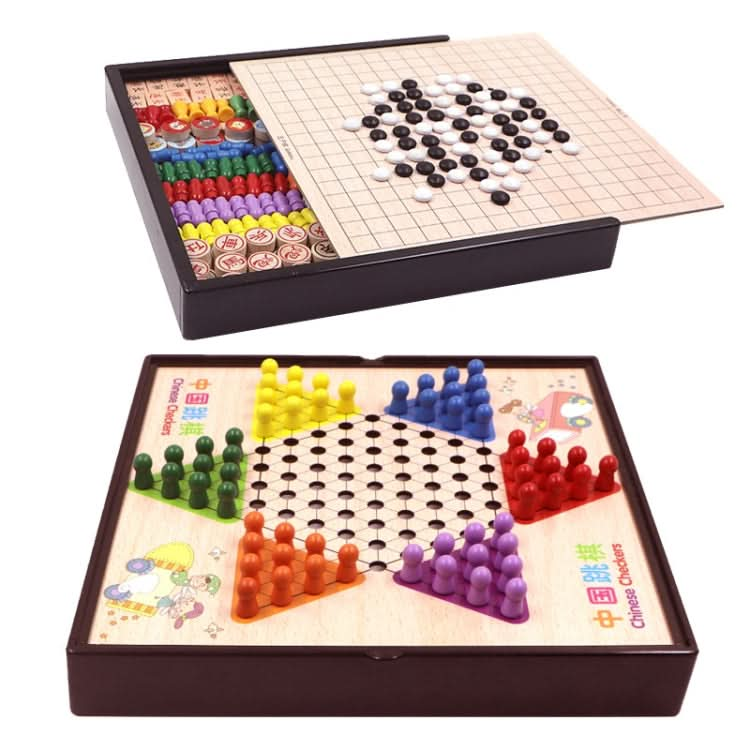 Wooden Multifunctional Parent-Child Interactive Children Educational Chessboard Toy Set Reluova