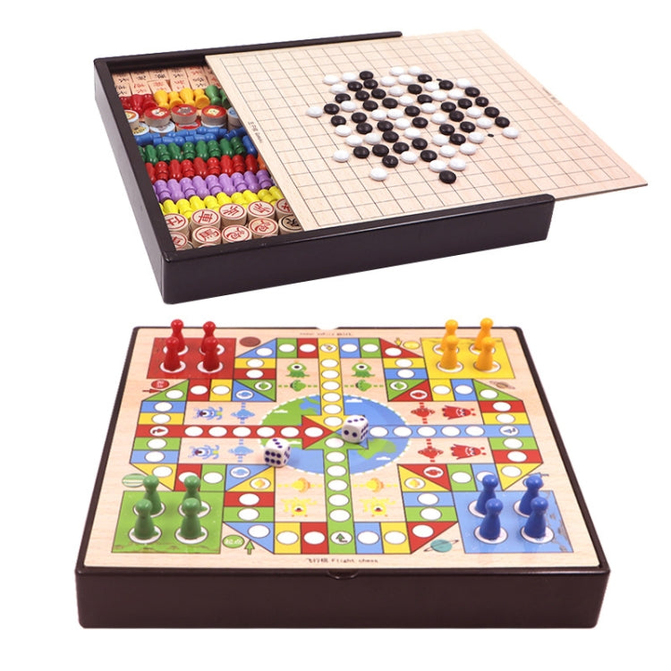 Wooden Multifunctional Parent-Child Interactive Children Educational Chessboard Toy Set Reluova