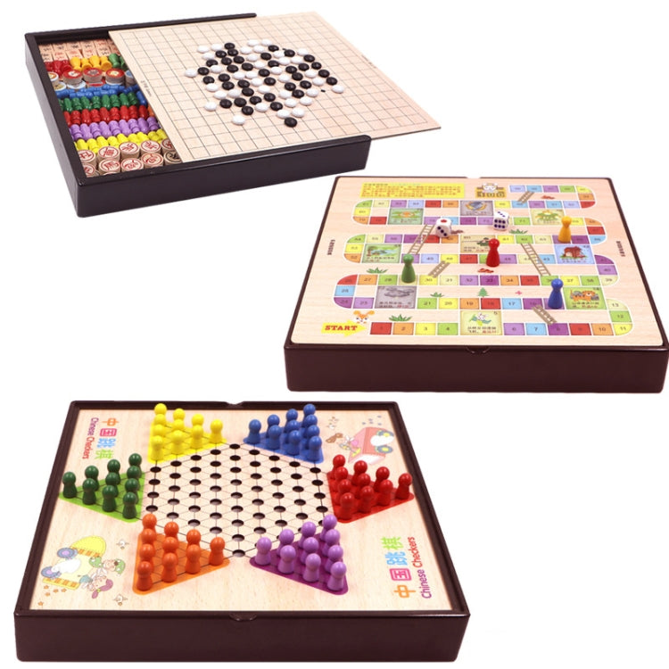 Wooden Multifunctional Parent-Child Interactive Children Educational Chessboard Toy Set Reluova