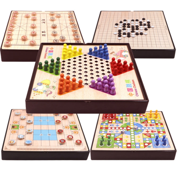 Wooden Multifunctional Parent-Child Interactive Children Educational Chessboard Toy Set Reluova