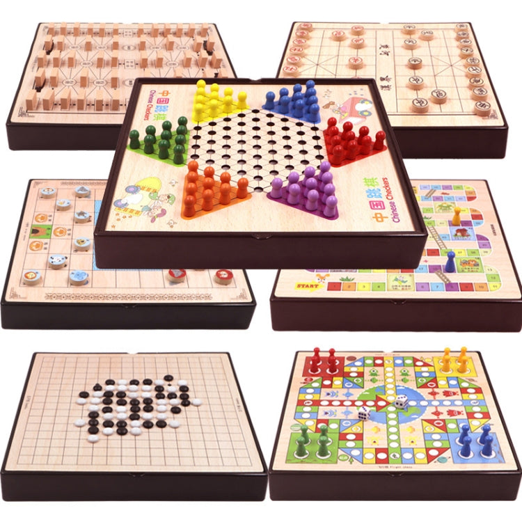 Wooden Multifunctional Parent-Child Interactive Children Educational Chessboard Toy Set Reluova