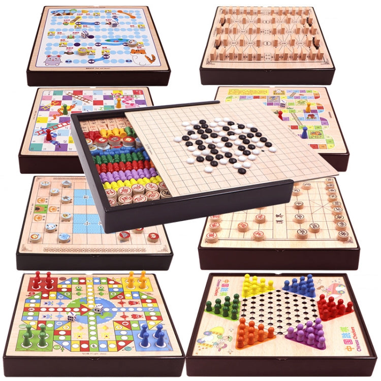 Wooden Multifunctional Parent-Child Interactive Children Educational Chessboard Toy Set Reluova