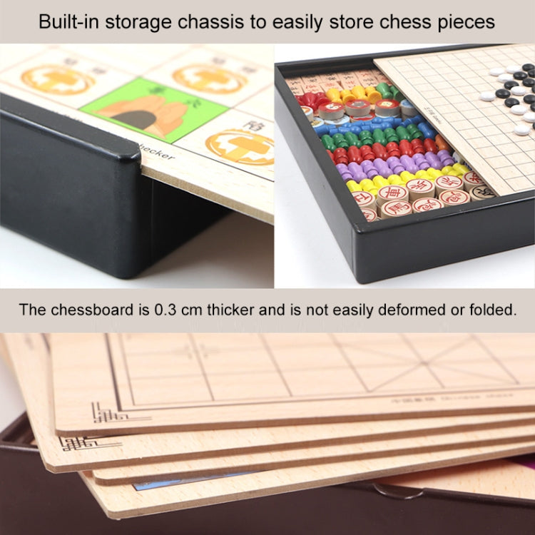 Wooden Multifunctional Parent-Child Interactive Children Educational Chessboard Toy Set