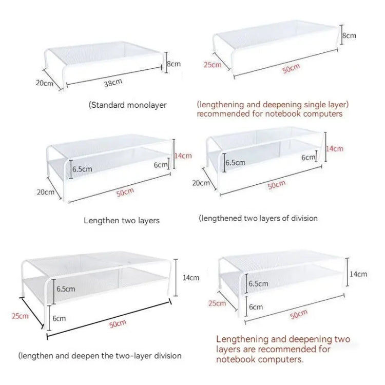 Computer Monitor Elevated Bracket Desk Wrought Iron Rack Organizer