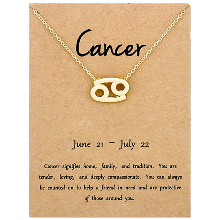 Zodiac Signs Necklace Electroplate Alloy Short Chain Jewelry