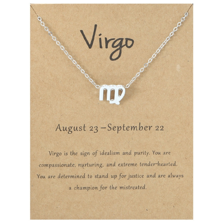 Zodiac Signs Necklace Electroplate Alloy Short Chain Jewelry