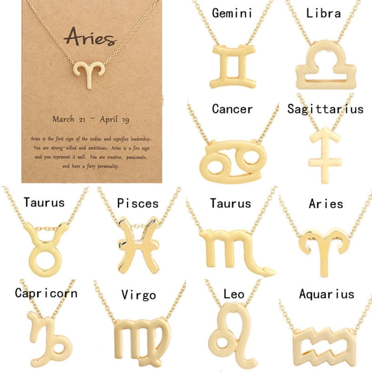 Zodiac Signs Necklace Electroplate Alloy Short Chain Jewelry My Store