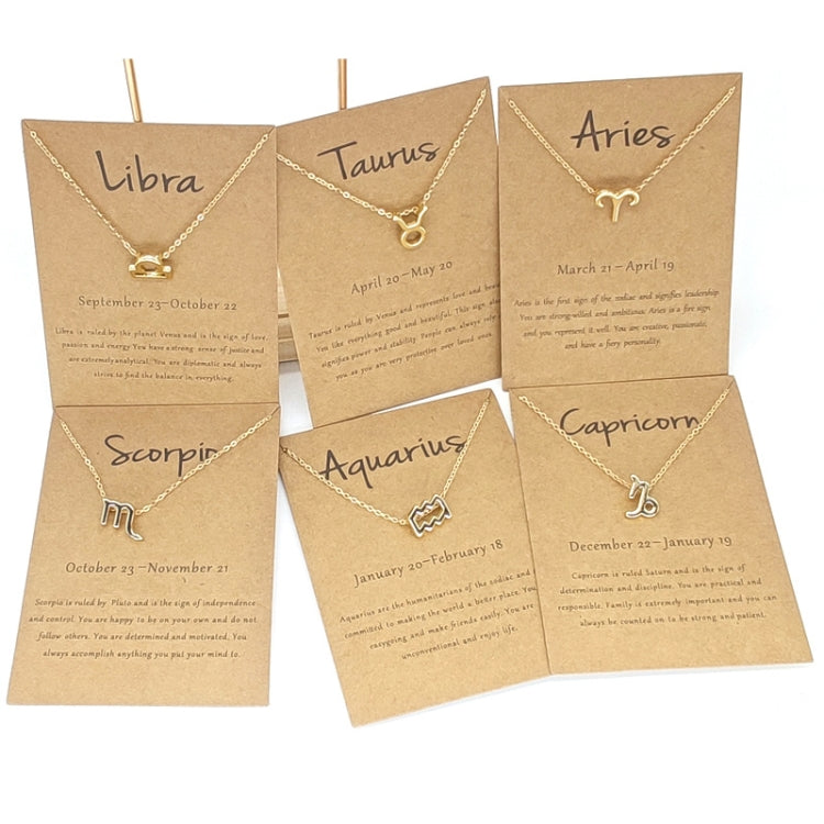 Zodiac Signs Necklace Electroplate Alloy Short Chain Jewelry