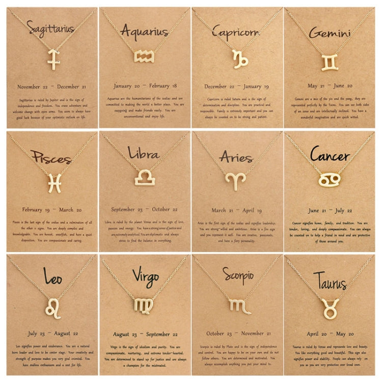 Zodiac Signs Necklace Electroplate Alloy Short Chain Jewelry My Store