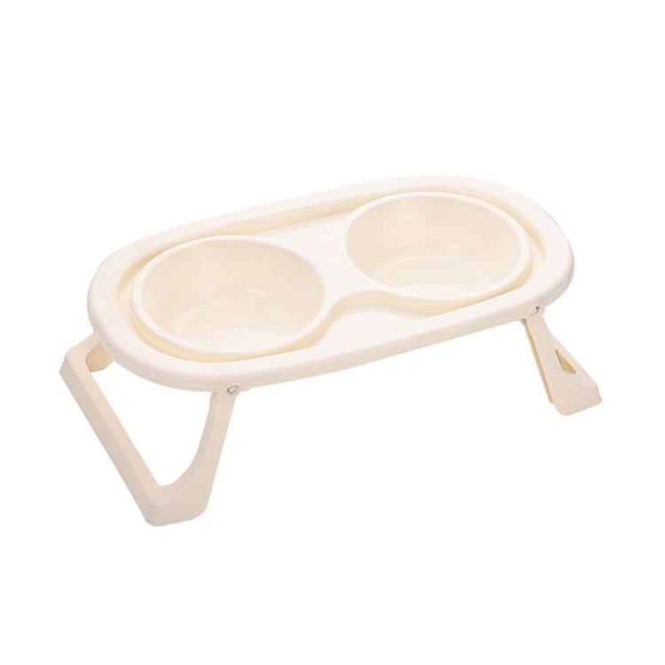 Collapsible Pet Bowl Eating Drinking Bowl Neck Guard Tall Double Bowl - Reluova