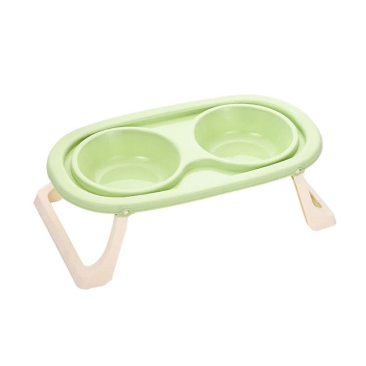 Collapsible Pet Bowl Eating Drinking Bowl Neck Guard Tall Double Bowl - Reluova