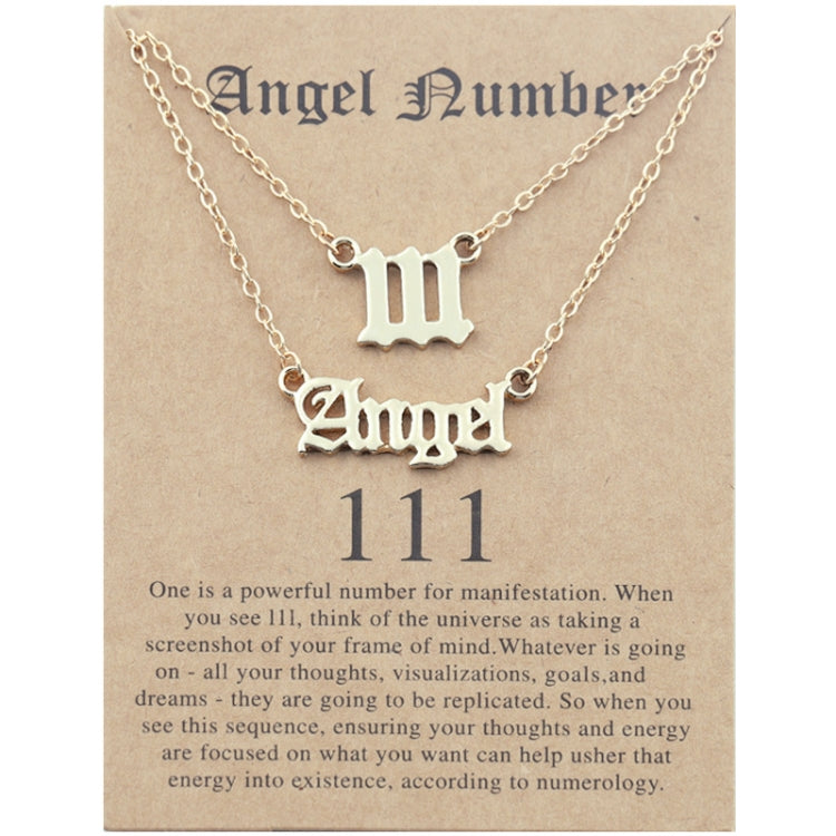 2 In 1 Angel Lucky Numbers Layered Necklace Set Women Collarbone Chain Jewelry-Reluova