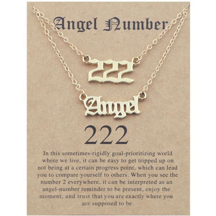 2 In 1 Angel Lucky Numbers Layered Necklace Set Women Collarbone Chain Jewelry-Reluova