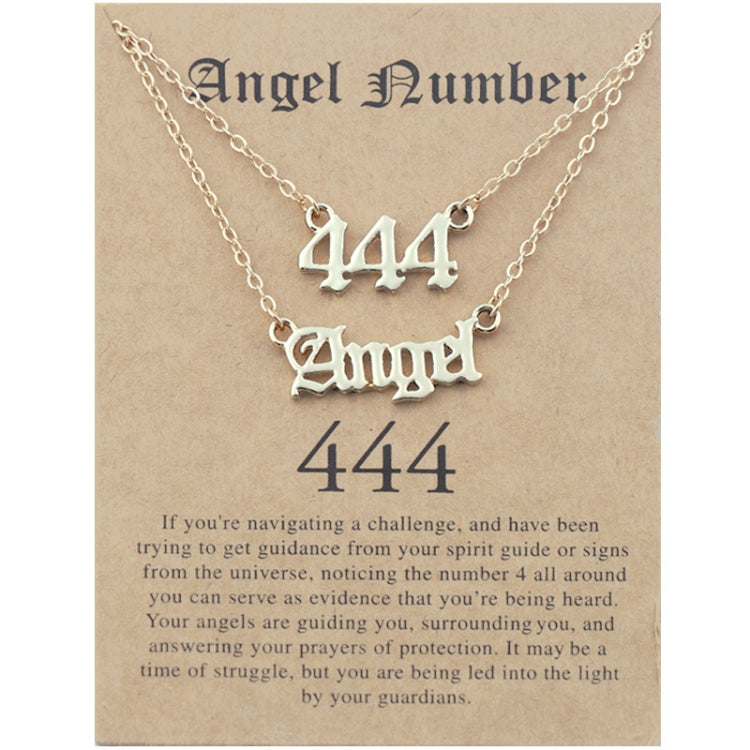 2 In 1 Angel Lucky Numbers Layered Necklace Set Women Collarbone Chain Jewelry-Reluova