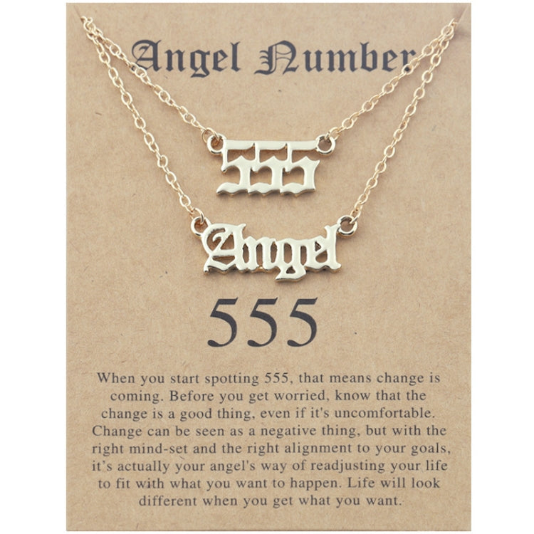 2 In 1 Angel Lucky Numbers Layered Necklace Set Women Collarbone Chain Jewelry-Reluova