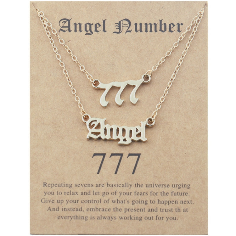 2 In 1 Angel Lucky Numbers Layered Necklace Set Women Collarbone Chain Jewelry-Reluova