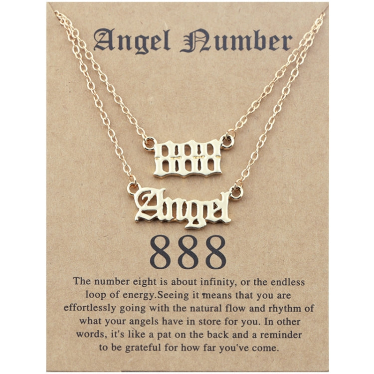 2 In 1 Angel Lucky Numbers Layered Necklace Set Women Collarbone Chain Jewelry-Reluova